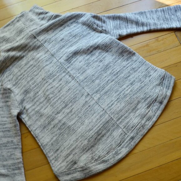 ANTHROPOLOGIE Saturday Sunday Sweater Hi-Lo Heather Gray Space Dye Cowl Neck M - Picture 9 of 9
